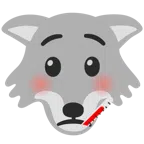 Wolf + Gesicht mit Fieberthermometer
