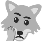 Wolf + nachdenkendes Gesicht