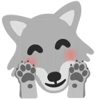 Wolf + Gesicht mit umarmenden Händen