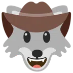 Wolf + Gesicht mit Cowboyhut