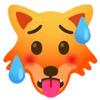 Wolf + schwitzendes Gesicht