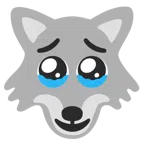 Wolf + Gesicht, das Tränen zurückhält