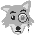 Wolf + Gesicht mit Monokel