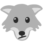 Wolf + Gesicht mit schrägem Mund