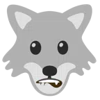 Wolf + auf Lippe beißen