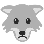 Wolf + düsteres Gesicht