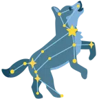 Wolf + weißer mittelgroßer Stern