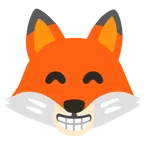 Fuchs + strahlendes Gesicht mit lachenden Augen