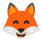 Fuchs + grinsendes Gesicht mit lachenden Augen