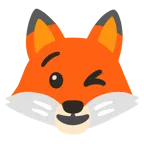 Fuchs + zwinkerndes Gesicht
