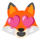 Fuchs + lächelndes Gesicht mit herzförmigen Augen