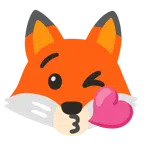 Fuchs + Kuss zuwerfendes Gesicht
