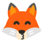 Fuchs + küssendes Gesicht mit lächelnden Augen