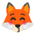 Fuchs + küssendes Gesicht mit geschlossenen Augen