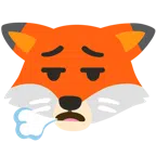Fuchs + Gesicht, das ausatmet