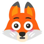 Fuchs + errötetes Gesicht mit großen Augen