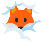 Fuchs + Gesicht in Wolken