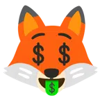 Fuchs + Gesicht mit Dollarzeichen