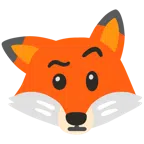 Fuchs + Gesicht mit hochgezogenen Augenbrauen