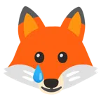 Fuchs + lachendes Gesicht mit Träne