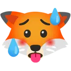 Fuchs + schwitzendes Gesicht