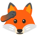 Fuchs + salutierendes Gesicht