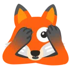 Fuchs + Gesicht mit durch die Finger linsendem Auge