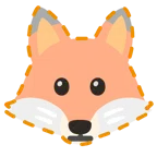 Fuchs + gestricheltes Gesicht