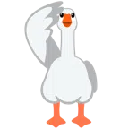gęś + salutująca twarz