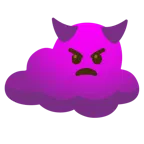 wütendes Gesicht mit Hörnern + Wolke