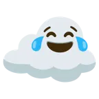 face with tears of joy + cloud
