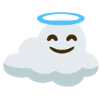 cara sonriendo con aureola + nube