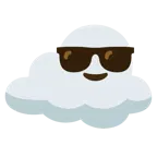 lächelndes Gesicht mit Sonnenbrille + Wolke