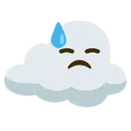 downcast face with sweat + cloud