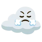 face with steam from nose + cloud