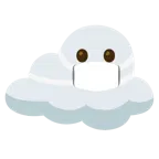 cara con mascarilla médica + nube