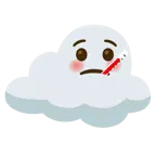 Gesicht mit Fieberthermometer + Wolke