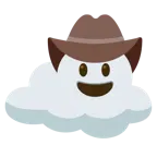 Gesicht mit Cowboyhut + Wolke