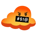 face with symbols on mouth + cloud