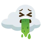 kotzendes Gesicht + Wolke
