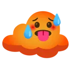 schwitzendes Gesicht + Wolke
