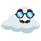 cara disfrazada + nube