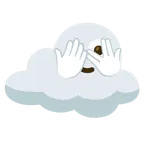 face with peeking eye + cloud