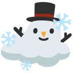 Schneemann ohne Schneeflocken + Wolke
