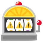 slot machine + simbolo di avviso