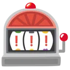 slot machine + punto esclamativo rosso