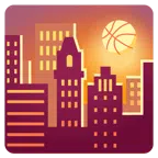 バスケットボール + 夕日