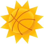 バスケットボール + 顔のある太陽