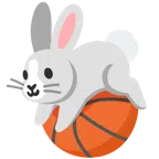 バスケットボール + ウサギの顔