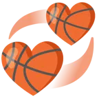 バスケットボール + 回転するハート
